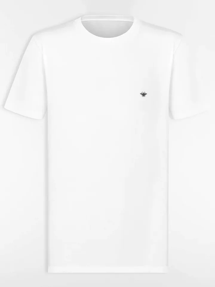 Minimalist Bee Embroidered T-Shirt – Casual Cotton Tee
