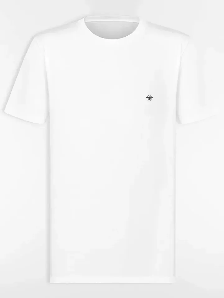 Minimalist Bee Embroidered T-Shirt – Casual Cotton Tee
