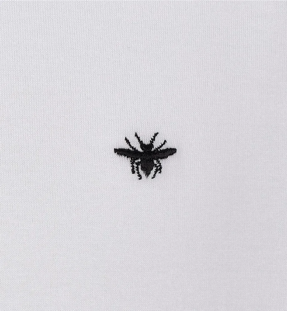 Minimalist Bee Embroidered T-Shirt – Casual Cotton Tee