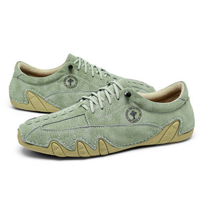 (⏰NOW ON: 49% OFF Independence Day Sale! 🔥)Mens Casual Shoes Summer Breathable Sneakers Loafers Walking Shoes Hand Made Lace-Up Leather Dress Flats Shoes for Driving Business Working Office-SCSLUXE