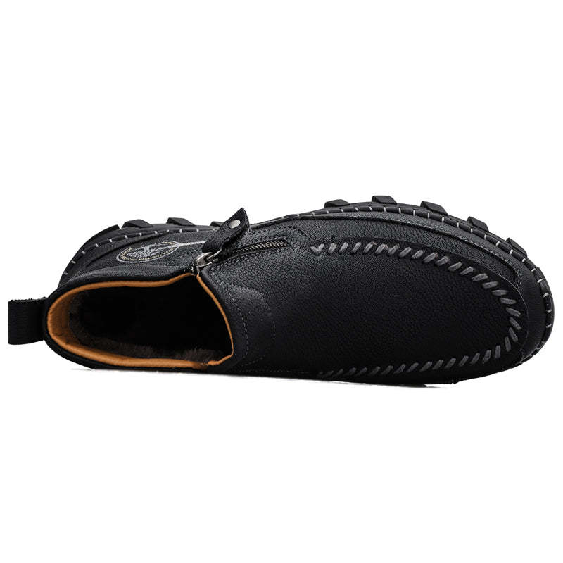 (⏰NOW ON: 49% OFF Sale! 🔥)Men's Premium Motorcycle Boots – Hand-Stitched Genuine Leather, USMCA Recommended - Wide Toe, Waterproof, Anti-Slip, Anti-Sprain, Ortho Support, Suitable for Riding, Work, Driving, Hiking-SCSLUXE