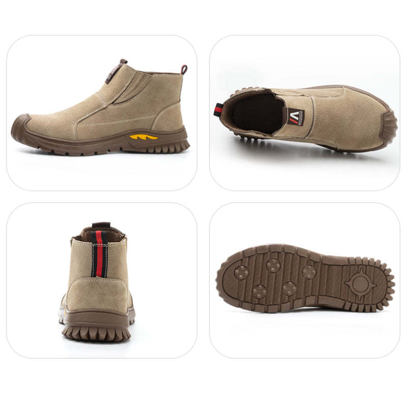 (🤜Work Hard for 5+ Years) Men's Anti-Smash Anti-Puncture Comfortable Lightweight Work Boots Waterproof Breathable Hiking Boots-SCSLUXE