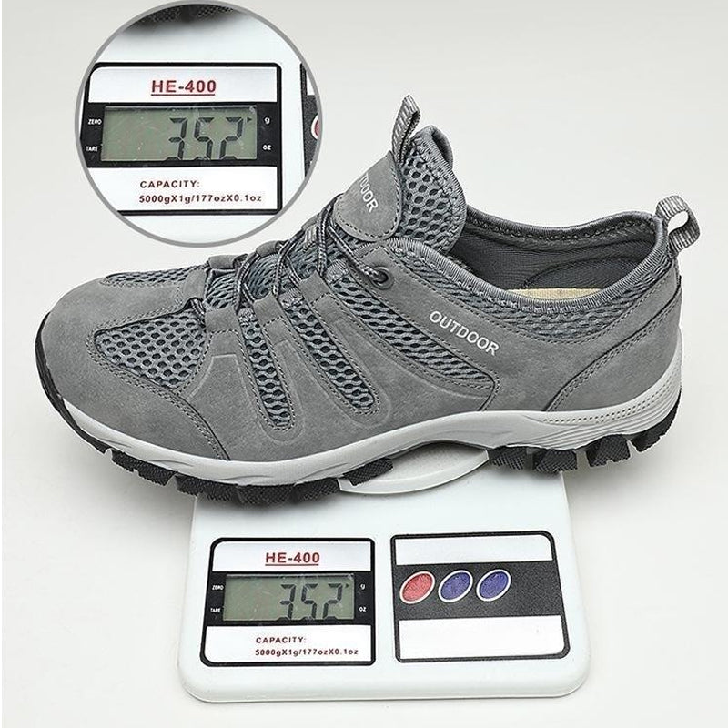 Men's Genuine Leather Breathable Lightweight Arch Support Hiking Orthopedic Shoes