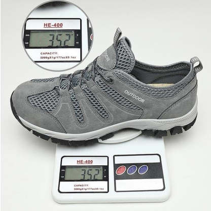 Men's Genuine Leather Breathable Lightweight Arch Support Hiking Orthopedic Shoes