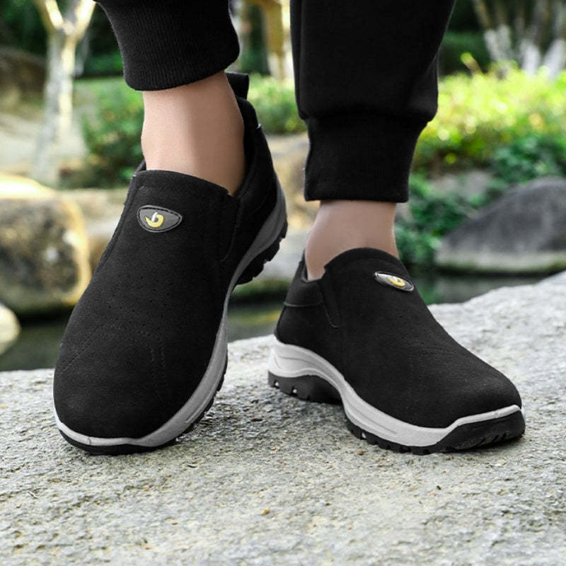 Men's Comfortable Breathable Lightweight Double Layer Waterproof Wide Toe Walking Shoes Orthopedic Shoes-SCSLUXE