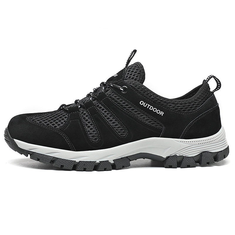 Men's Genuine Leather Breathable Lightweight Arch Support Hiking Orthopedic Shoes