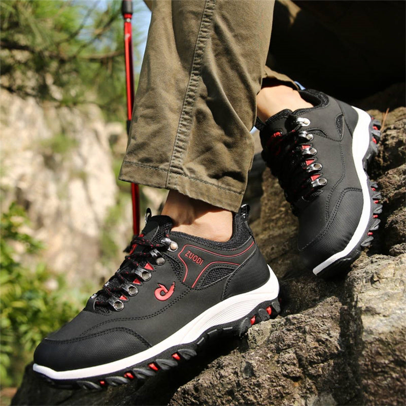 Men's Waterproof Puncture-Resistant Round-Toe Orthopedic Walking Hiking Shoes