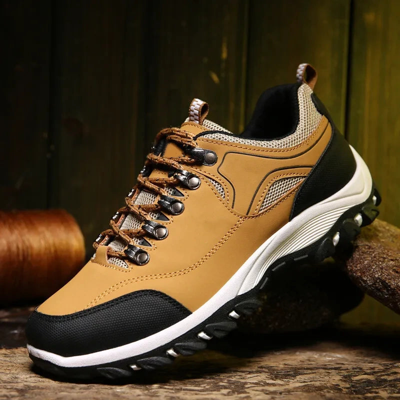 Men's Waterproof Puncture-Resistant Round-Toe Orthopedic Walking Hiking Shoes
