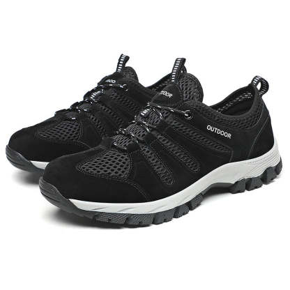 Men's Genuine Leather Breathable Lightweight Arch Support Hiking Orthopedic Shoes
