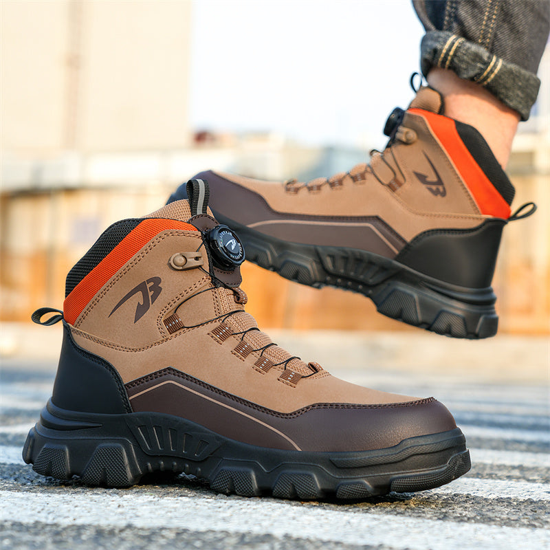 Men's Steel Toe Hand Stitched Cow Leather Boots Motorcycle Boots Work Boots Hiking Boots