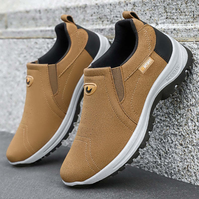 Men's Comfortable Breathable Lightweight Double Layer Waterproof Wide Toe Walking Shoes Orthopedic Shoes-SCSLUXE