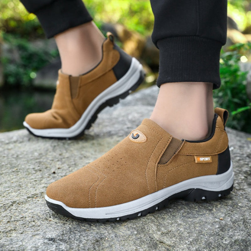 Men's Comfortable Breathable Lightweight Double Layer Waterproof Wide Toe Walking Shoes Orthopedic Shoes-SCSLUXE