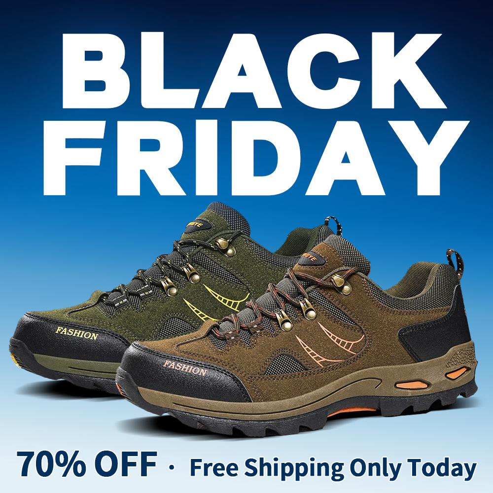 Men’s Wide Fit Supportive Hiking & Work Shoes – Pain-Relief Cushioning, Waterproof & Slip-Resistant