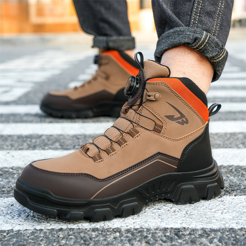 Men's Steel Toe Hand Stitched Cow Leather Boots Motorcycle Boots Work Boots Hiking Boots