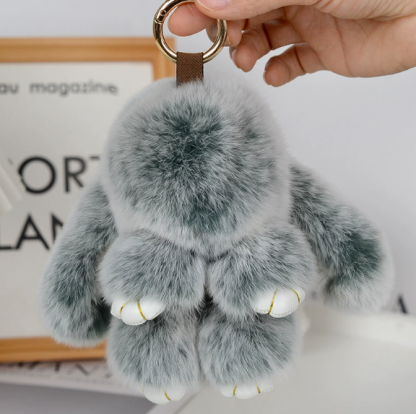 💥[BunnyLulu]Handmade Bunny PomPom Keychain with Designed Tin Box 