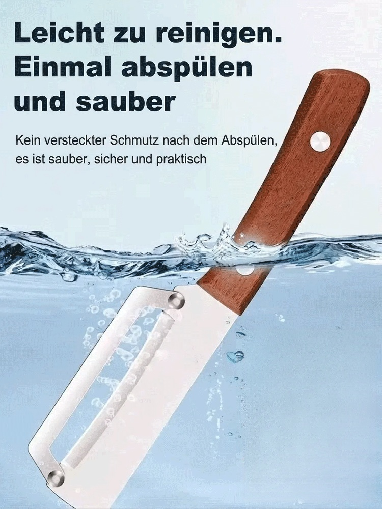🔪 Sparschäler aus Edelstahl 316L | Öffnet und schält Flaschen in einem Arbeitsgang, leicht und rutschfest, lässt sich sofort abspülen.
