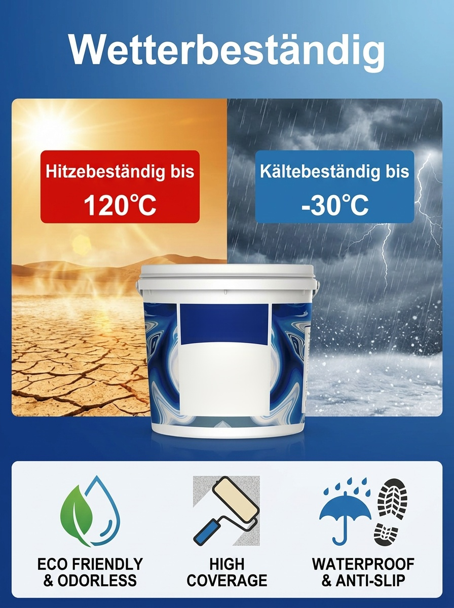 ⚡ Schnelltrocknend in 2 Stunden | Umweltfreundlich und geruchlos | Rutschfeste und abriebfeste Epoxid-Bodenfarbe 🎨