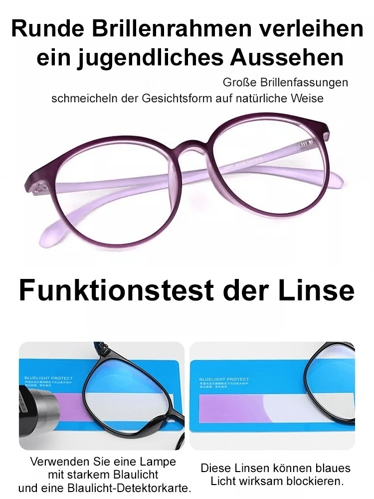 👓 Ultraleichte Lesebrille mit Blaulichtfilter: Einteiliges Design, jugendlich und stylisch, augenschonend und tragbar.