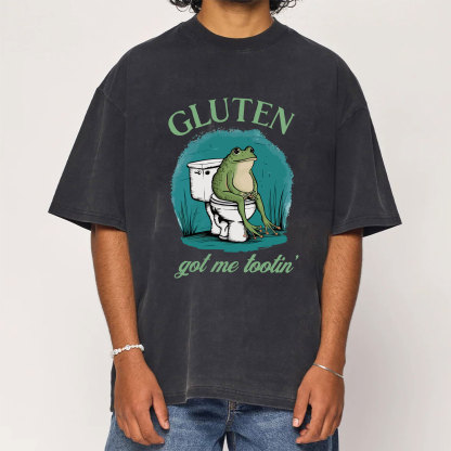 Gluten Got Me Tootin' Washed T-Shirt