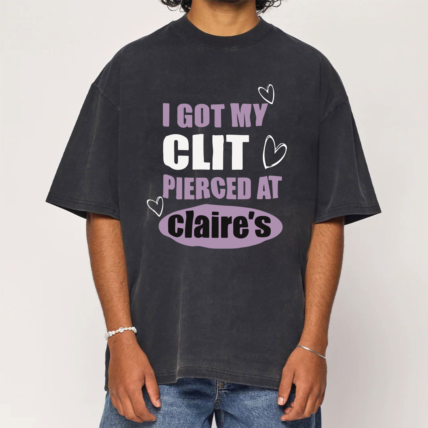 I Got My Cl*t Pierced At Clarie's Washed T-Shirt