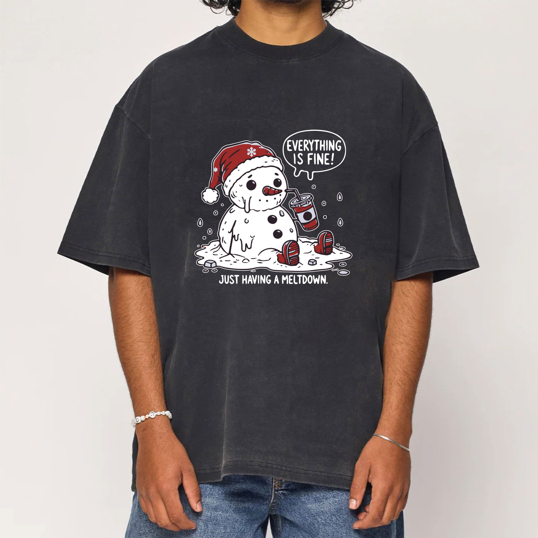 Everything Is Fine Just Having Meltdown Washed T-Shirt