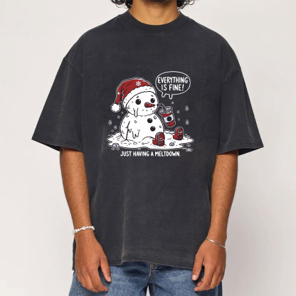 Everything Is Fine Just Having Meltdown Washed T-Shirt