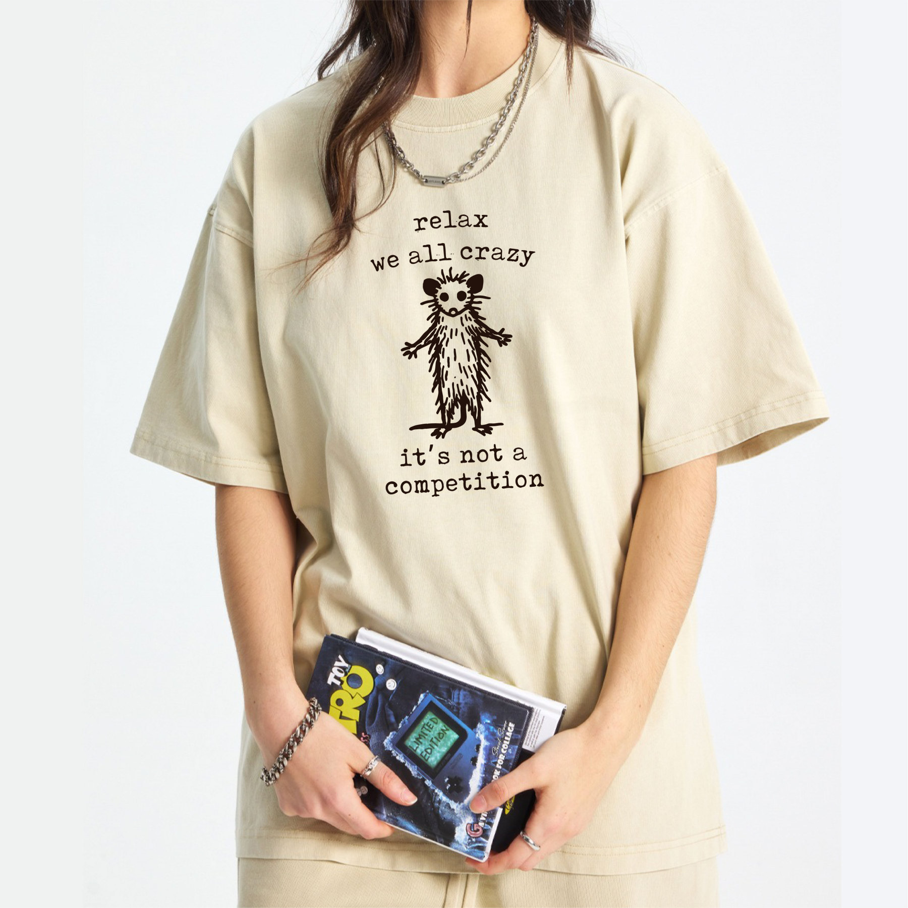 Relax We're All Crazy It's Not A Competition Washed T-Shirt