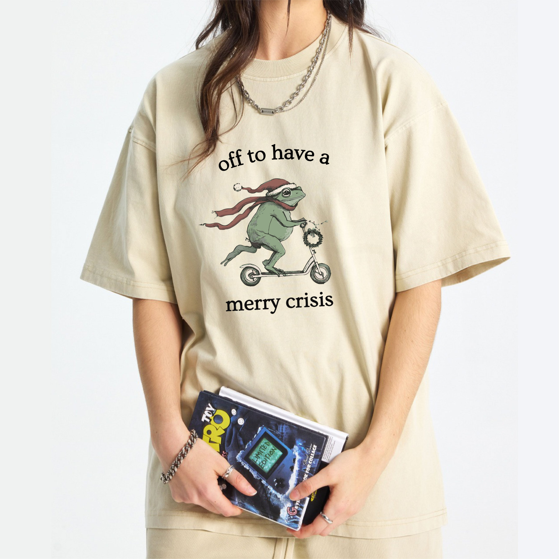 Off To Have A Merry Crisis Funny Christmas Washed T-Shirt