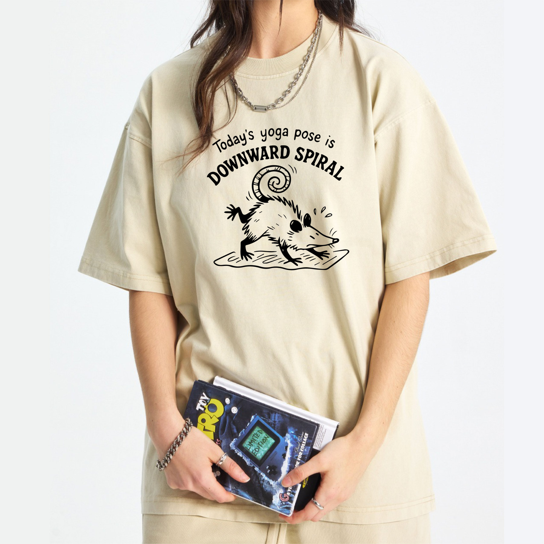 Today's Yoga Pose Is Downward Spiral Washed T-Shirt