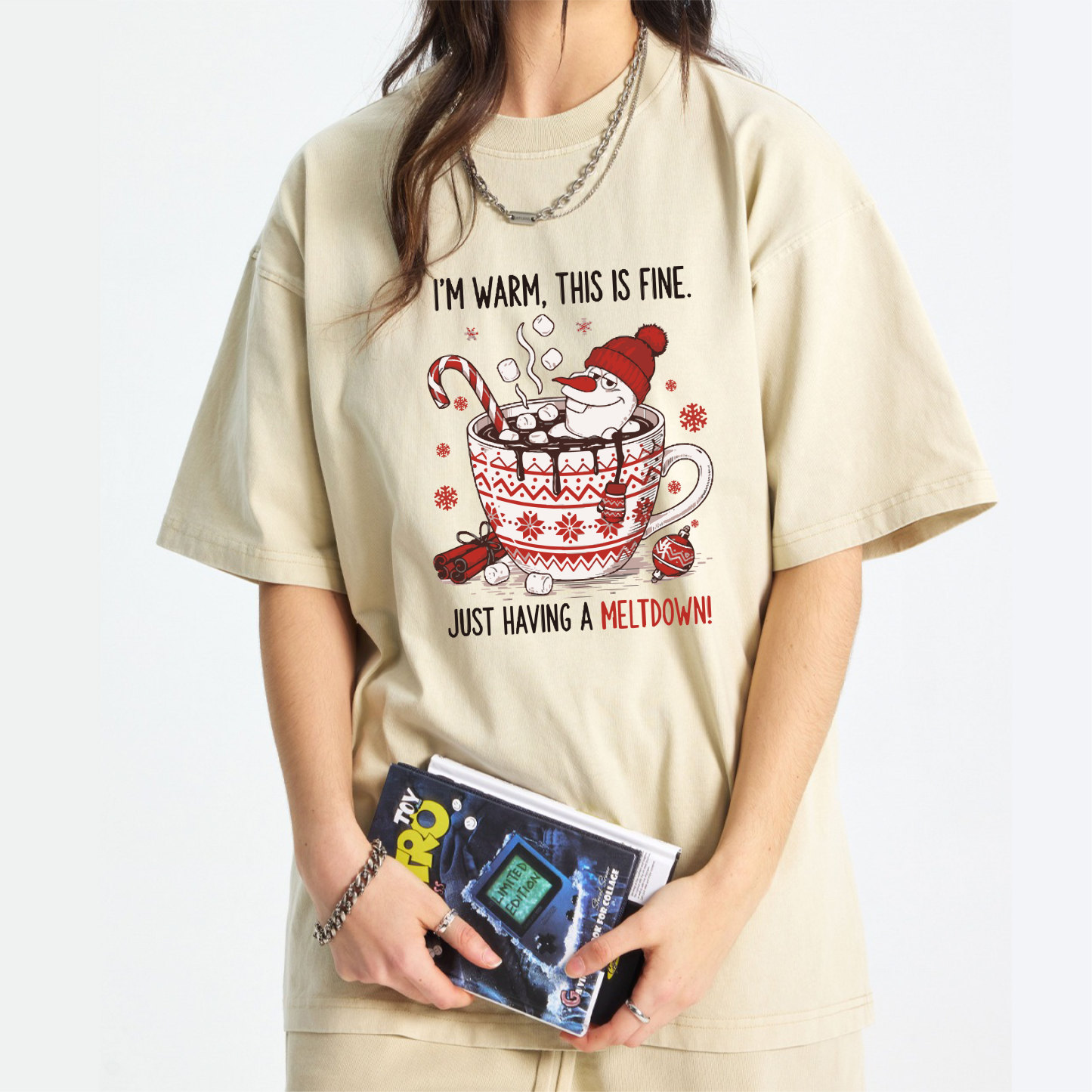 Olaf Snowman I’m Warm This Is Fine Just Having A Meltdown Washed T-Shirt