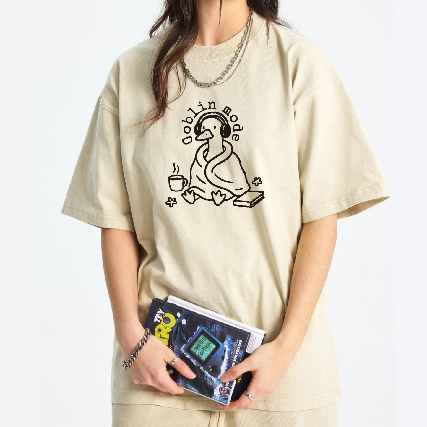 Cozy Goblin Mode Duck Washed T-Shirt