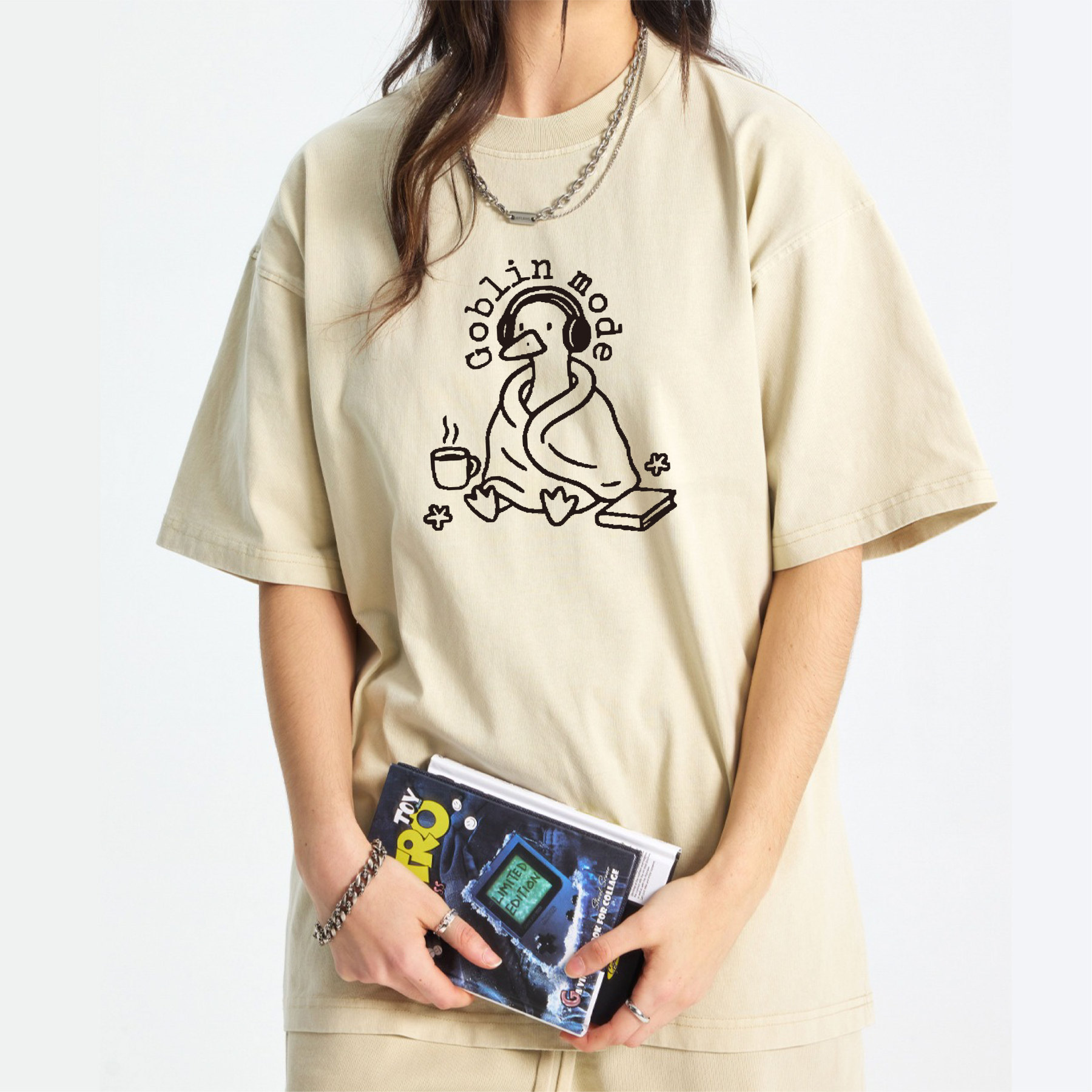 Cozy Goblin Mode Duck Washed T-Shirt