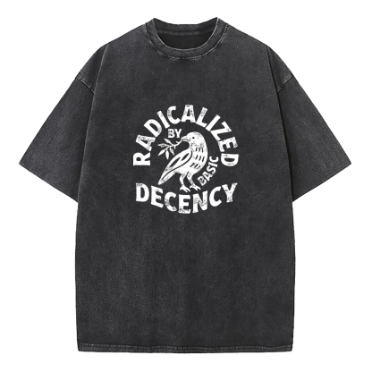 Radicalized By Basic Decency Washed T-Shirt