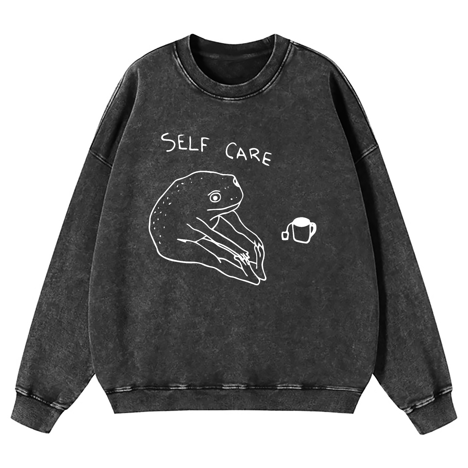 Self Care Frog Washed Sweatshirt