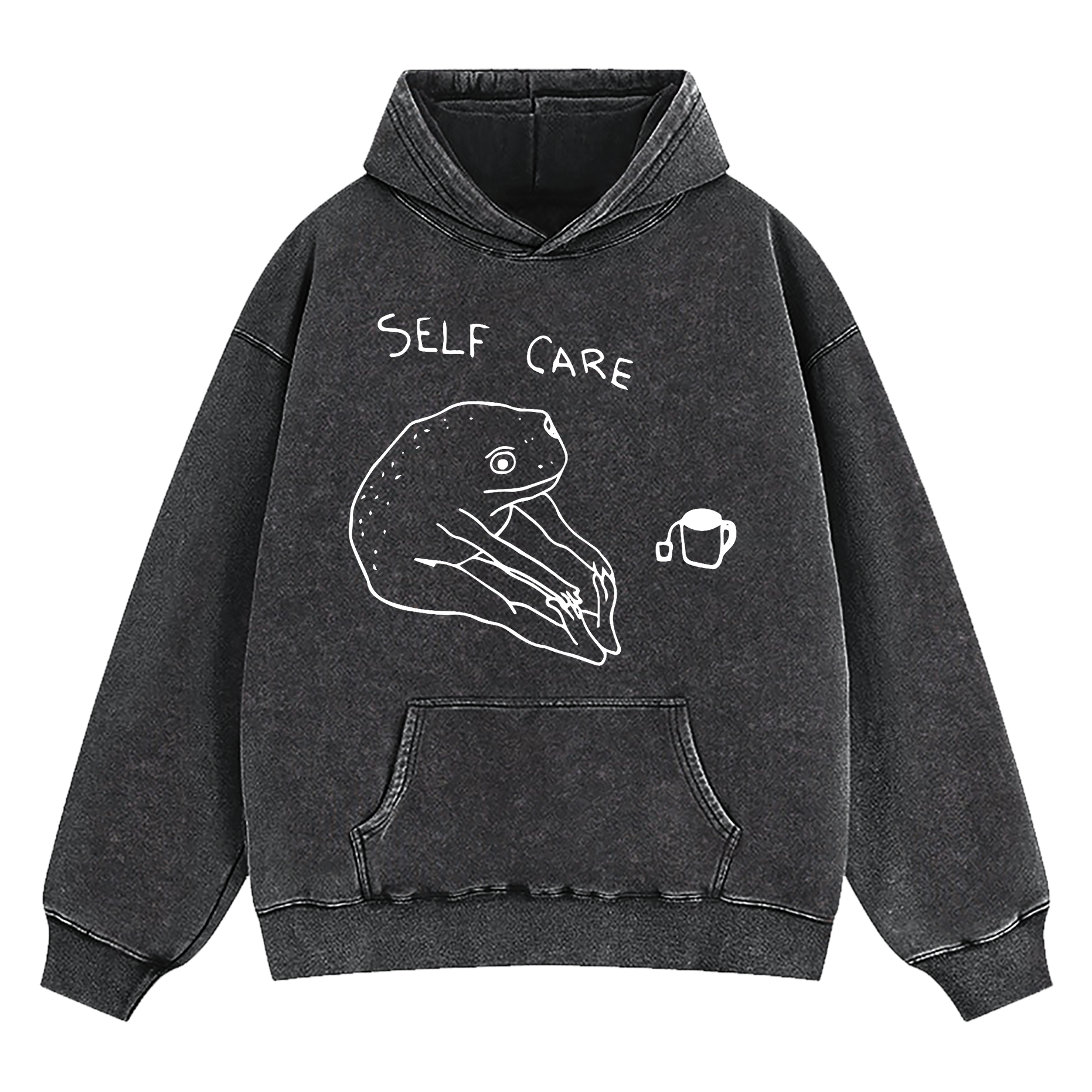 Self Care Frog Washed Hoodie