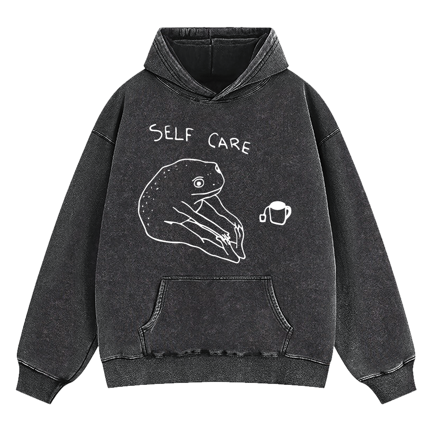Self Care Frog Washed Hoodie