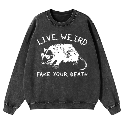 Opossum I Cannot Live Laugh Love In These Conditions Washed Sweatshirt
