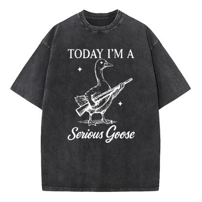 Today I'm A Serious Goose Washed T-Shirt