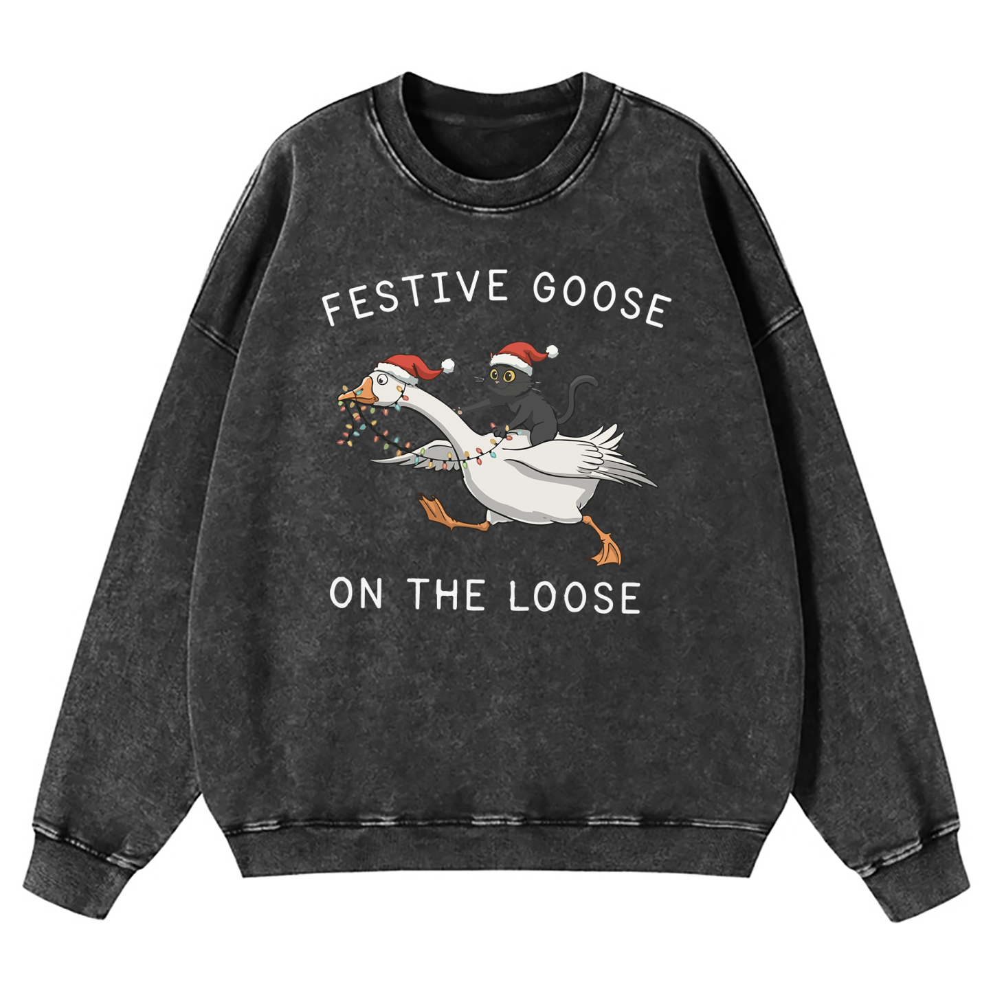 Festive Goose On The Loose Washed Sweatshirt