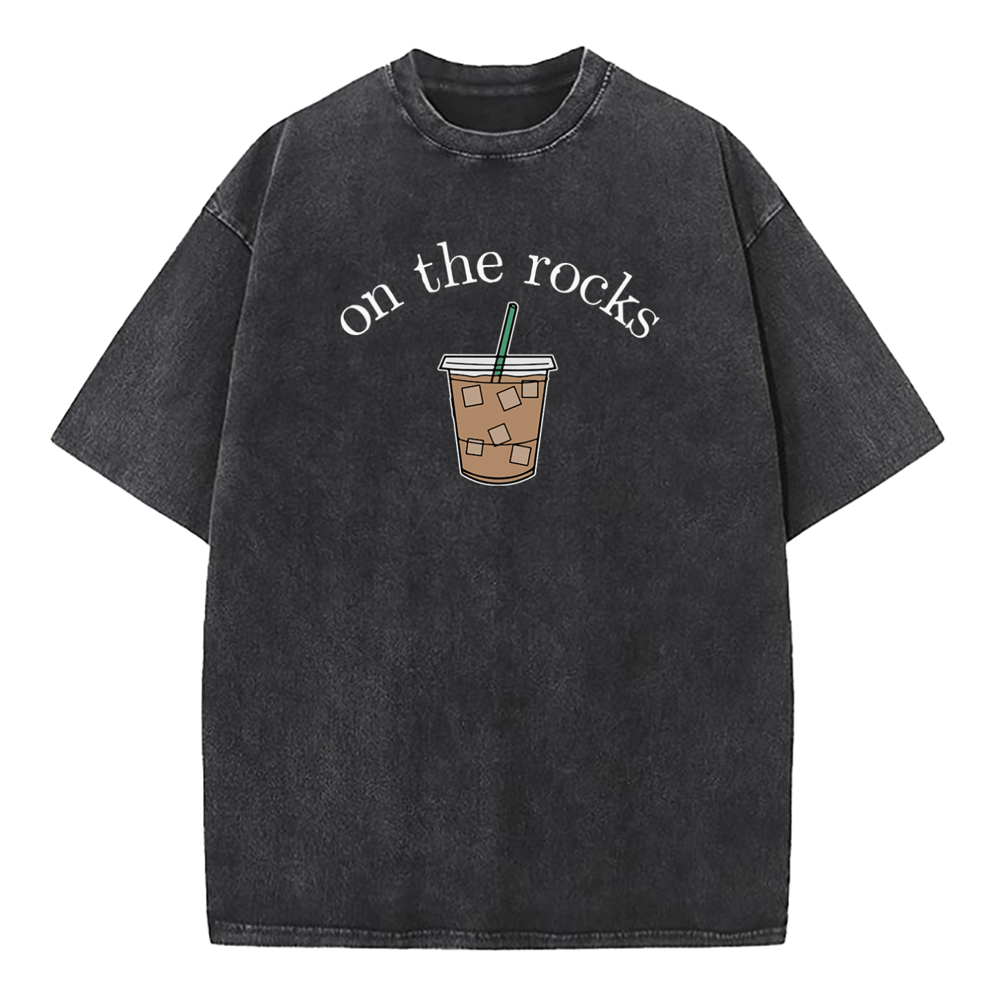 Iced Coffee Lover On The Rocks Washed T-Shirt