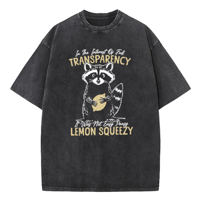 In The Interest of Full Transparency It was Not Easy Peasy Lemon Squeezy Washed T-Shirt