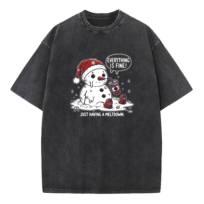 Everything Is Fine Just Having Meltdown Washed T-Shirt