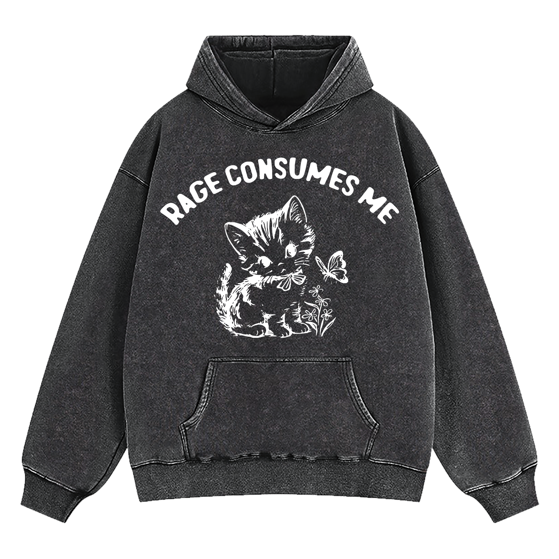 Rage Consumes Me Washed Hoodie