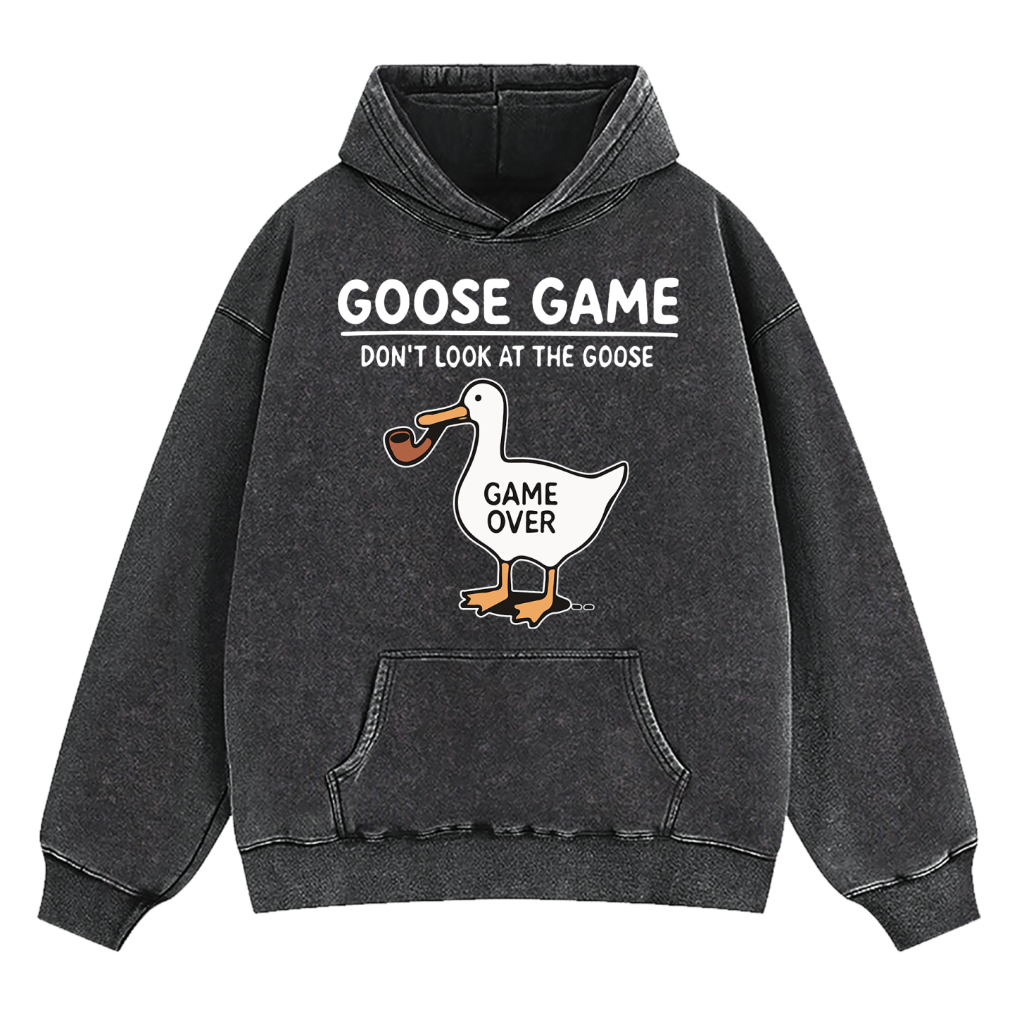 Goose Game Don’t Look at the Goose Washed Hoodie