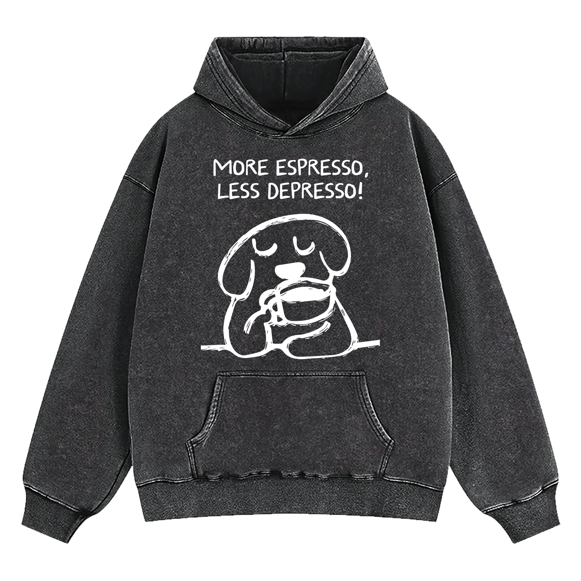 More Espresso Less Depresso Washed Hoodie