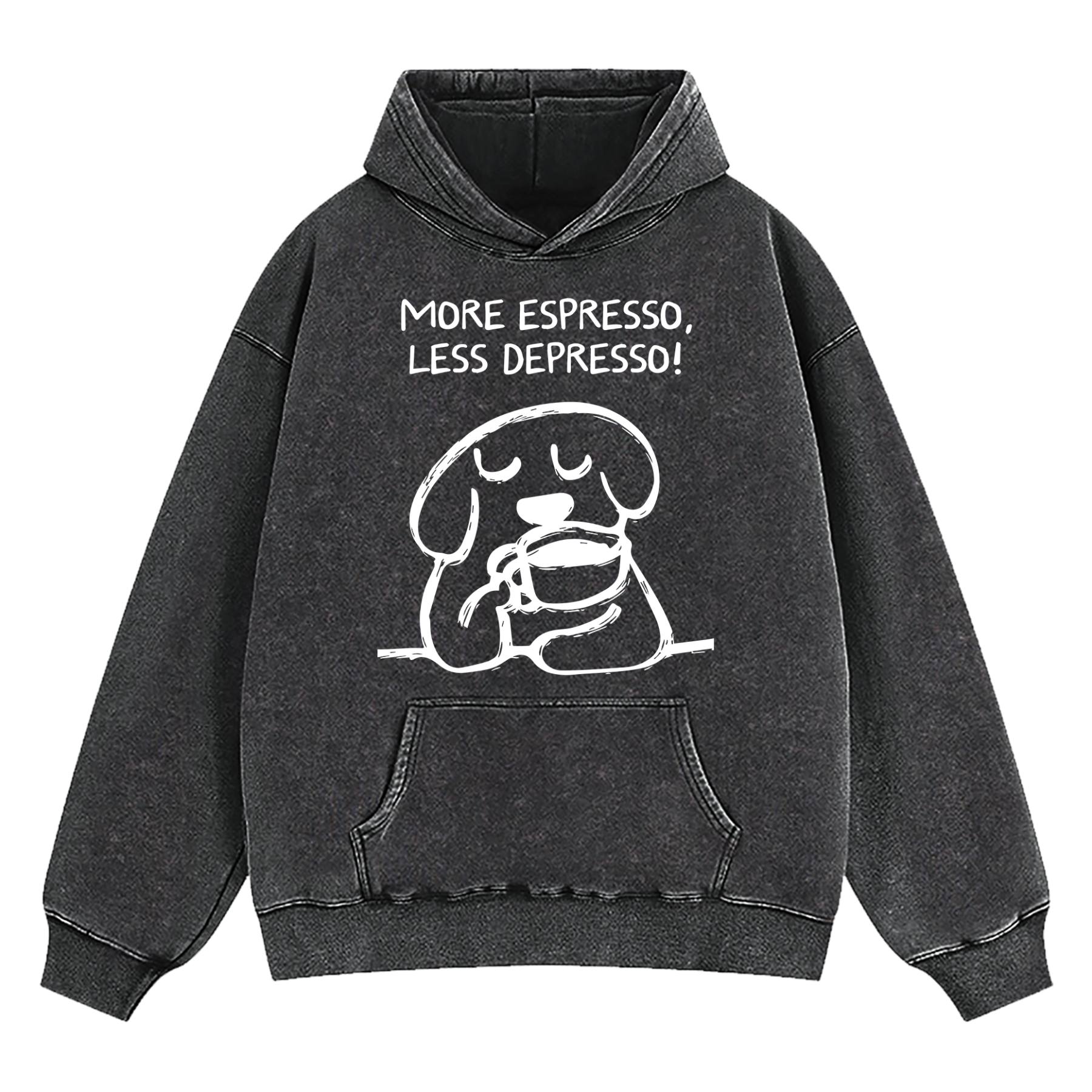 More Espresso Less Depresso Washed Hoodie