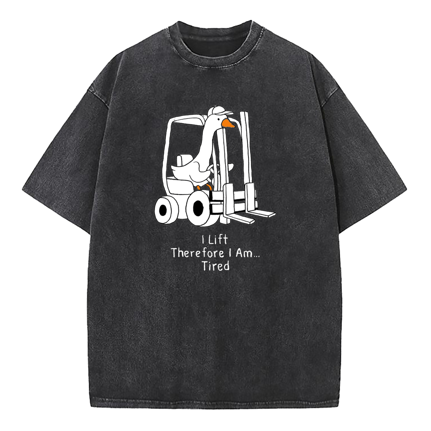 I Lift Therefore I Am Tired Washed T-Shirt