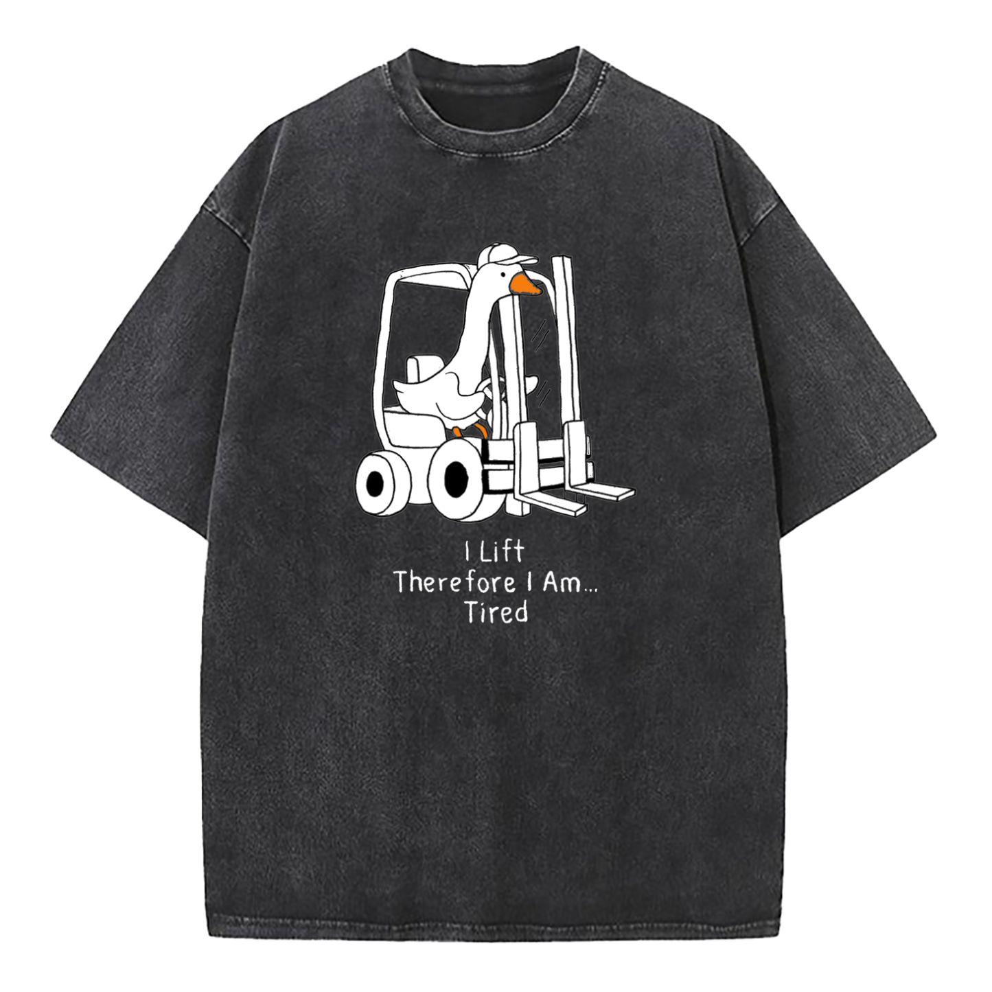 I Lift Therefore I Am Tired Washed T-Shirt