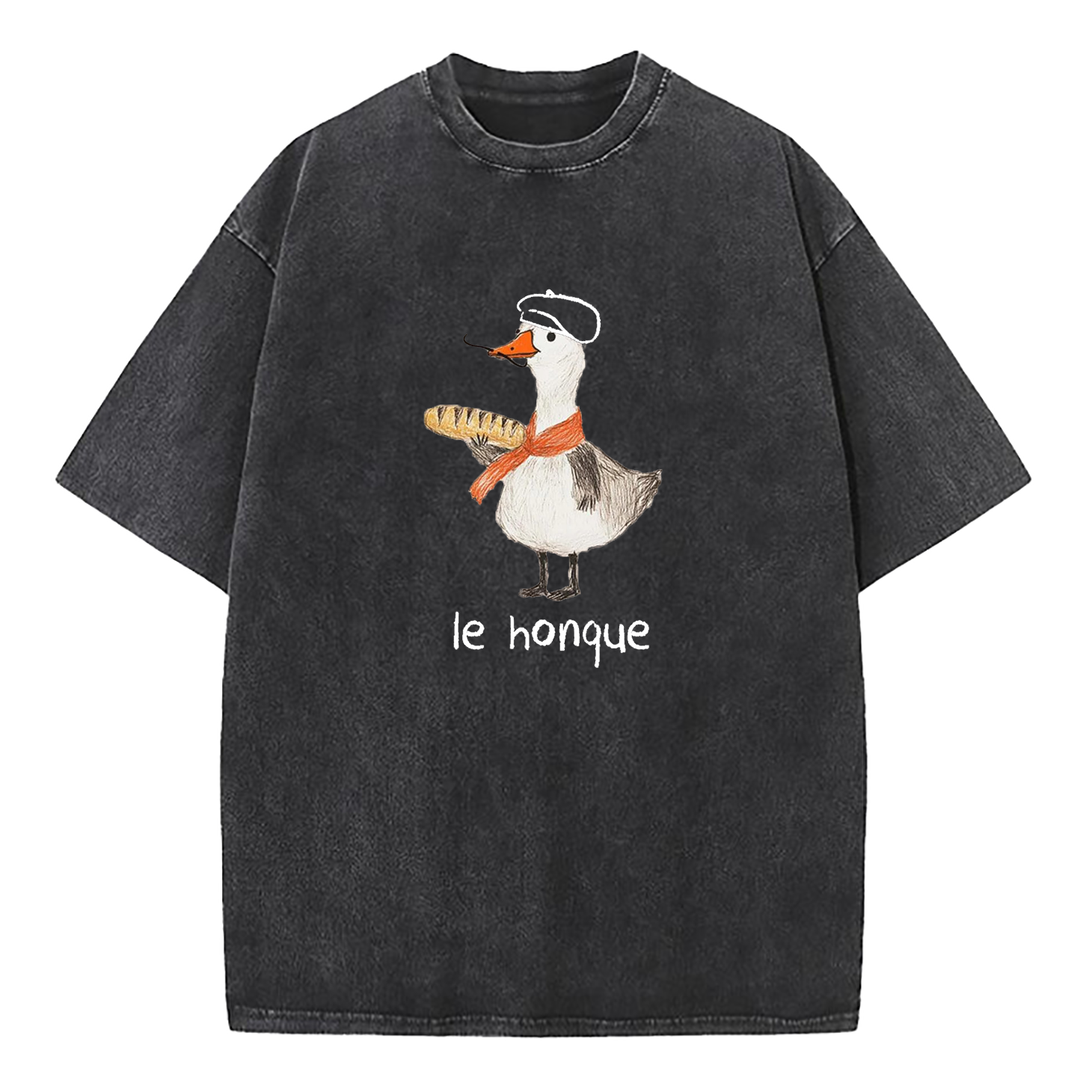 Funny French Goose Le Honque Washed T-Shirt