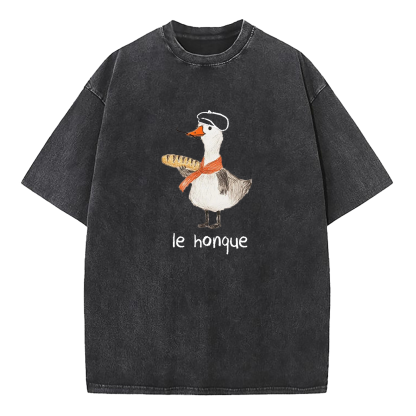 Funny French Goose Le Honque Washed T-Shirt